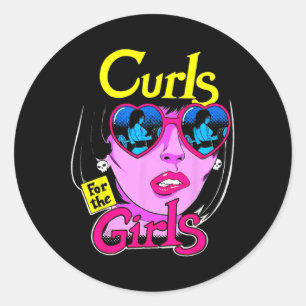 Funny Curls For Girls Gym Weightlifting Bodybuildi Classic Round Sticker