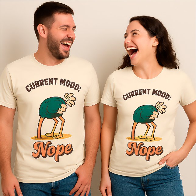 Funny “Current Mood: Nope” Custom Unisex Humour T-Shirt (Creator Uploaded)