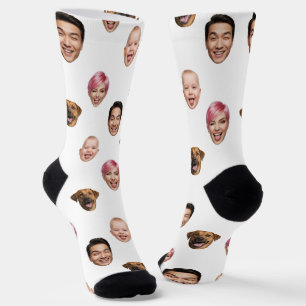 Funny Custom 4 Faces with Dog Cat – Personalised  Socks