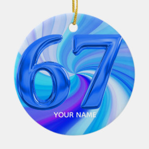 Funny Custom 67 Meme Ceramic Ornament