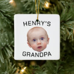 Funny Custom Baby Face  Ceramic Ornament<br><div class="desc">Custom Baby Face , Replace the face of this baby with your favourite photo (make sure to crop as much to the face as possible and use an app to remove the background) and personalise this funny face with your kid, husband, or boyfriend on it! Also a fun and unique...</div>