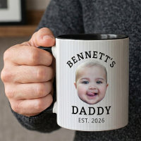 Funny Custom Baby Face Daddy Photo Mug