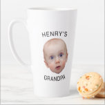 Funny Custom Baby Face  Latte Mug<br><div class="desc">Custom Baby Face Coffee Mug, Replace the face of this baby with your favourite photo (make sure to crop as much to the face as possible and use an app to remove the background) and personalise this funny mug with your kid, husband, or boyfriend on it! Also a fun and...</div>