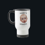 Funny Custom Baby Face  Travel Mug<br><div class="desc">Custom Baby Face Coffee Mug, Replace the face of this baby with your favourite photo (make sure to crop as much to the face as possible and use an app to remove the background) and personalise this funny mug with your kid, husband, or boyfriend on it! Also a fun and...</div>