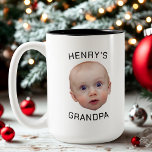 Funny Custom Baby Face  Two-Tone Coffee Mug<br><div class="desc">Custom Baby Face Coffee Mug, Replace the face of this baby with your favourite photo (make sure to crop as much to the face as possible and use an app to remove the background) and personalise this funny mug with your kid, husband, or boyfriend on it! Also a fun and...</div>