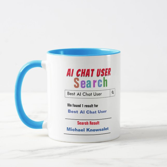 Funny Custom Best AI Chat User Gift Mug (Left)