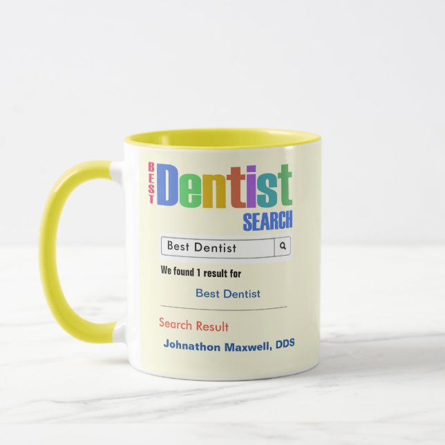 Funny Custom Best Dentist Gift Mug (Left)