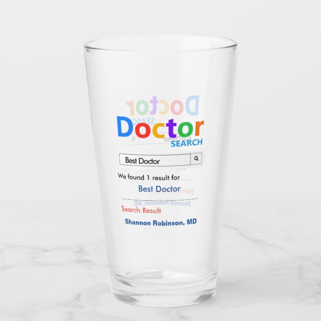 Funny Custom Best Doctor Gift Glass (Back)