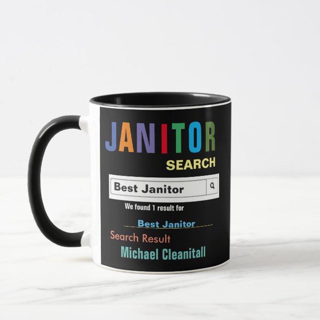 Funny Custom Best Janitor Mug (Left)