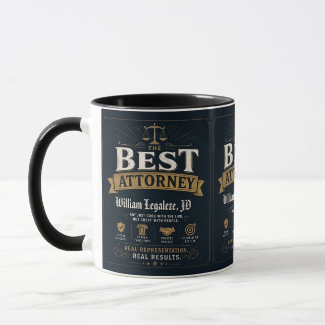 Funny Custom Best Lawyer Gift Mug (Left)