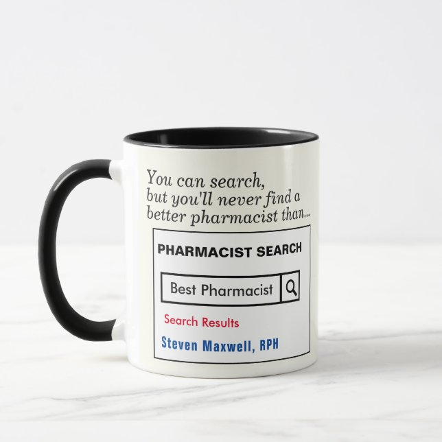 Funny Custom Best Pharmacist Gift Mug (Left)