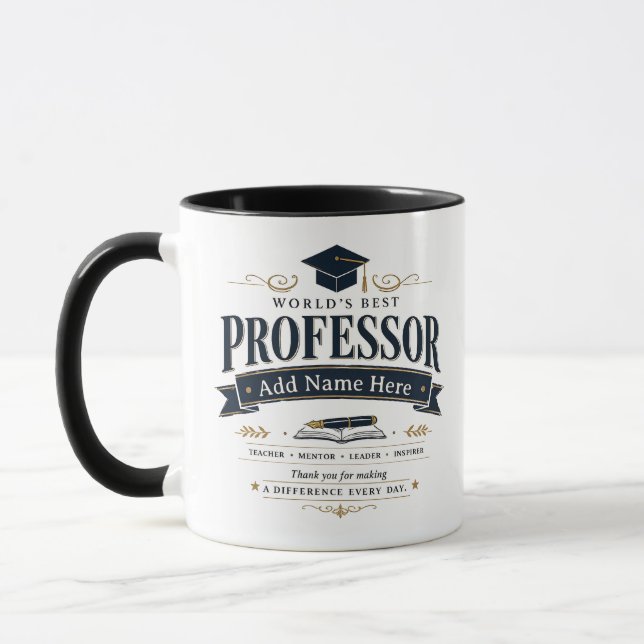 Funny Custom Best Professor Gift Mug (Left)