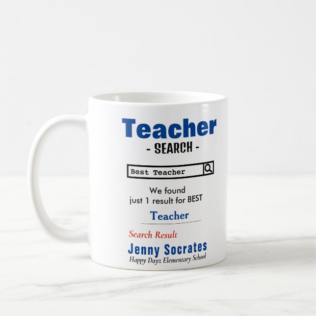 Funny Custom Best Teacher Mug (Left)