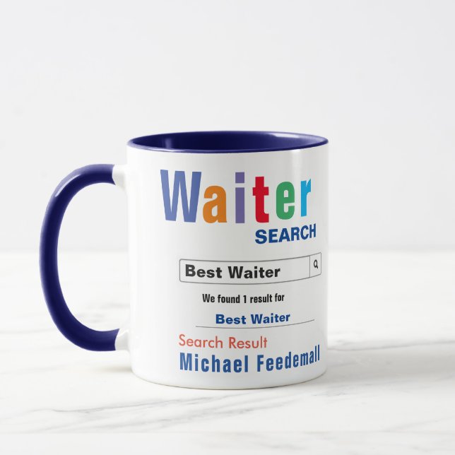 Funny Custom Best Waiter Mug (Left)
