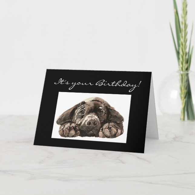 Funny Custom Birthday, Labrador Retriever, Dog Card (Front)