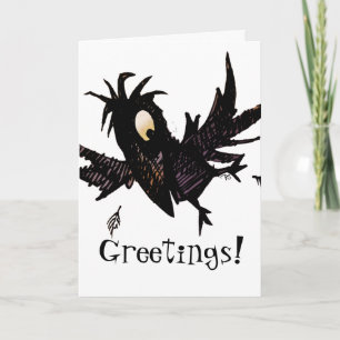 Funny Custom Black Crow Greetings Black Crow Card