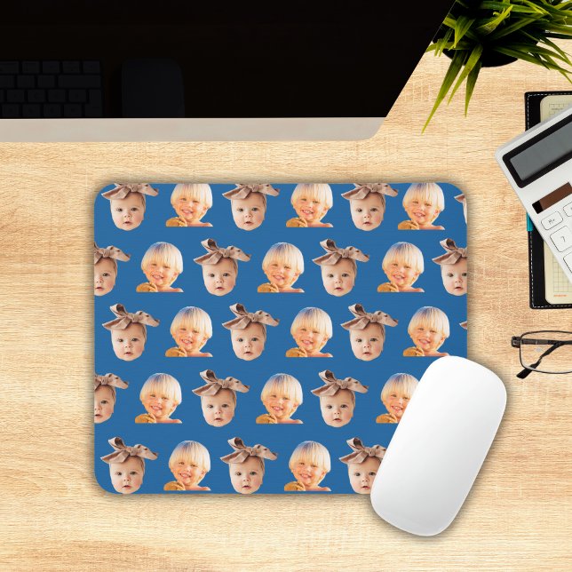 Funny Custom Blue 2 Face Photo Dad Mouse Pad (Funny Custom Blue 2 Face Photo Dad Mouse Pad
)