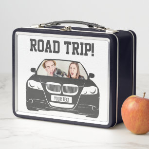 Funny Custom Car Photo Road Trip Metal Lunch Box