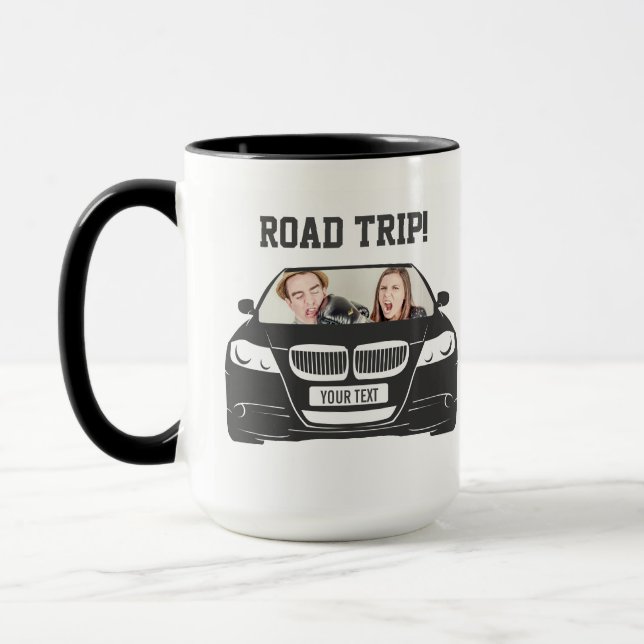 Funny Custom Car Photo Road Trip Mug (Left)
