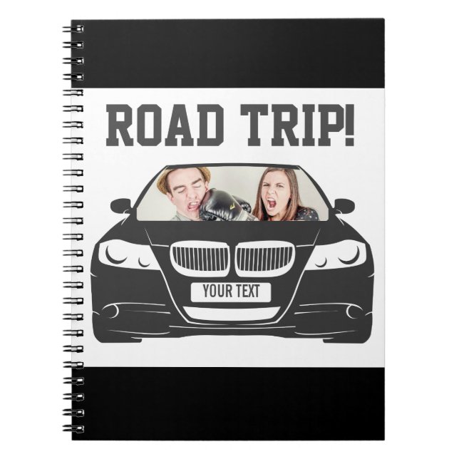 Funny Custom Car Photo Road Trip Notebook (Front)