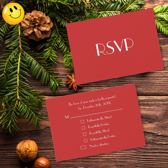 Funny Custom Christmas Holiday Party RSVP Card (Funny Custom Christmas Holiday Party RSVP Card)