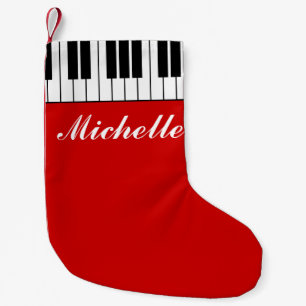 Funny custom Christmas stocking with piano keys