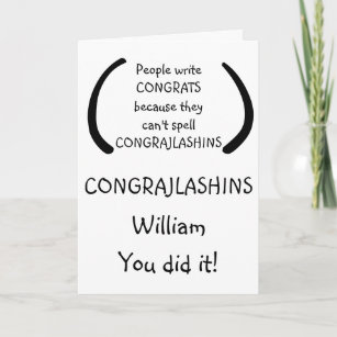 Funny Custom Congratulations LOL Humor Quote Joke Card