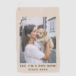 Funny Custom Cute Dog Mum One Photo Pet Lover Chic Golf Towel