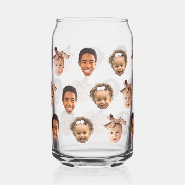 Funny Custom Dad of 3 Kids Photo Can Glass (Front)