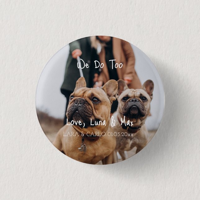 funny Custom dog photo We Do Too Eucalyptus  3 Cm Round Badge (Front)
