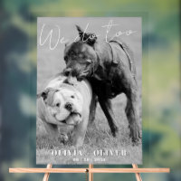 Funny, Custom dog photo wedding welcome