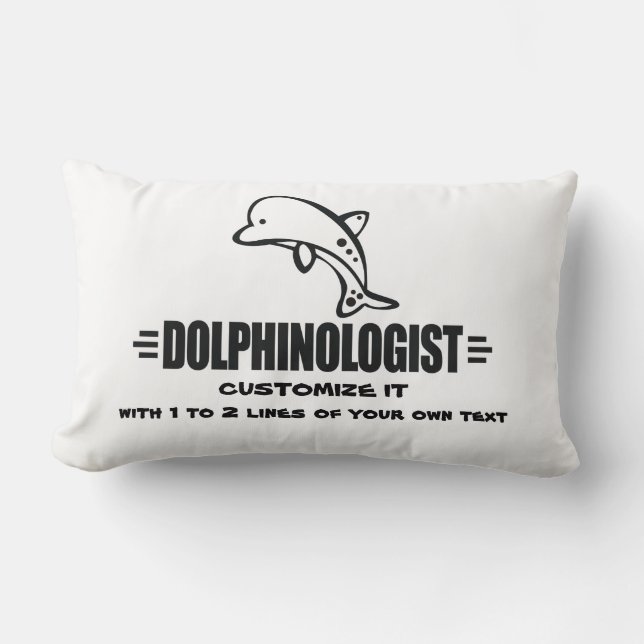 Funny Custom Dolphins Lumbar Cushion (Front)