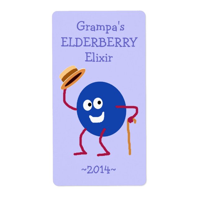 Funny Custom Elderberry Wine Labels (Front)