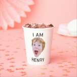 Funny Custom Face Cups Birthday Party Matching<br><div class="desc">Funny Custom Face , Replace the face of this baby with your favourite photo (make sure to crop as much to the face as possible and use an app to remove the background) and personalise this funny face with your kid, husband, or boyfriend on it! Also a fun and unique...</div>