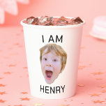 Funny Custom Face Cups Birthday Party Matching<br><div class="desc">Funny Custom Face , Replace the face of this baby with your favourite photo (make sure to crop as much to the face as possible and use an app to remove the background) and personalise this funny face with your kid, husband, or boyfriend on it! Also a fun and unique...</div>