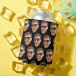 Funny Custom Face Cut Out Photo Can Cooler<br><div class="desc">Funny custom face cut-out can cooler personalised with a photo for any party. Upload a cutout of the face with a transparent background and it will automatically be replicated all over the product. To make the cut-out, you can download any mobile or computer app, or use the program named Canva...</div>