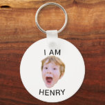 Funny Custom Face keychain Birthday Party Matching<br><div class="desc">Funny Custom Face , Replace the face of this baby with your favourite photo (make sure to crop as much to the face as possible and use an app to remove the background) and personalise this funny face with your kid, husband, or boyfriend on it! Also a fun and unique...</div>