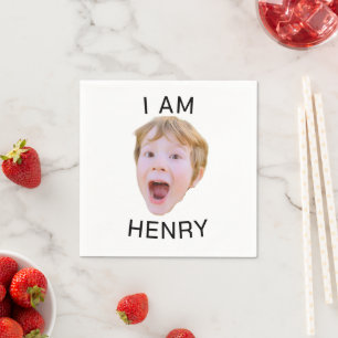 Funny Custom Face Napkins Birthday Party Matching 