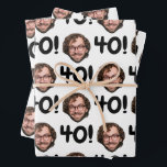 Funny Custom Face Photo Birthday Age Black White  Wrapping Paper Sheet<br><div class="desc">A funny personalised "Happy Birthday and Age" wrapping paper with your custom face photo. This custom face wrapping paper design is a beautiful way to personalised your gifts and presents. Funny and cute custom face wrapping paper with a white background. Customise the face and make your own funny face wrapping...</div>