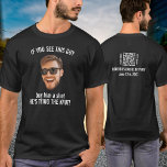 Funny Custom Face Photo Buy Shot Bachelor Party T-Shirt<br><div class="desc">Funny custom face cut-out bachelor party t-shirt for the groom and groomsmen with the message "If you see this guy, buy him a shot, he's tying the knot" on the front and a QR code with the app name on the back. To make the image background transparent please click to...</div>