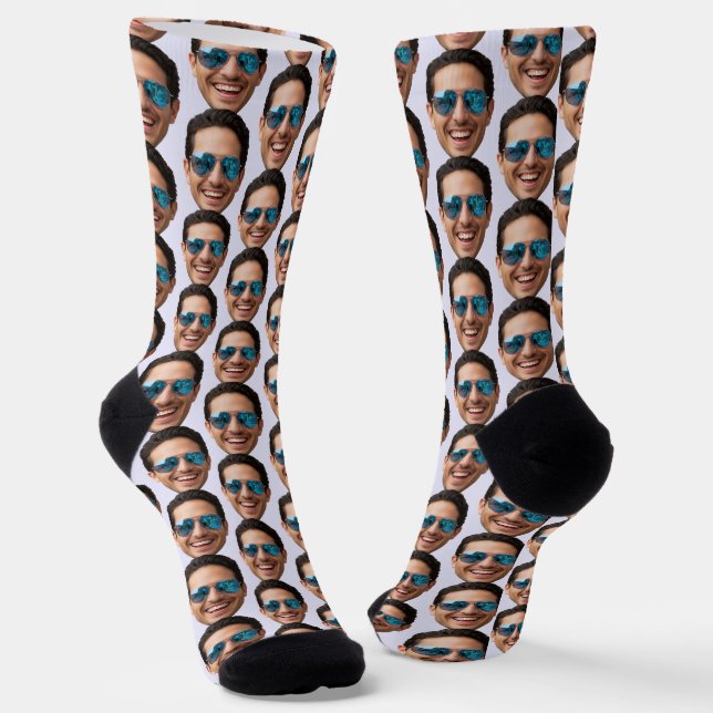Funny Custom Face Photo Crew  Socks (Angled)