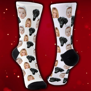 Funny Custom Face Photo Family Face 3 Photos Socks