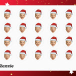 Funny Custom Face Photo Santa Hat Christmas Classic Round Sticker<br><div class="desc">Funny Custom Face Photo Santa Hat Christmas Stickers, Replace the face with your favorite photo (make sure to crop as much to the face as possible and use an app to remove the background) and personalize this funny Christmas Holiday Wrapping Paper with your kid, husband, or boyfriend on it! Also...</div>