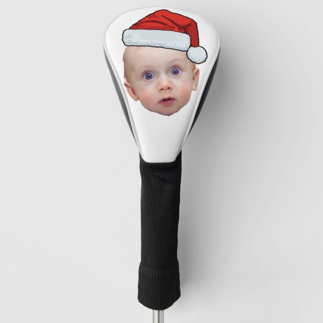 Funny Custom Face Photo Santa Head Christmas Golf Head Cover (Front)