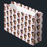 Funny Custom Face Photo Santa Head Christmas Large Gift Bag<br><div class="desc">Make your holiday gifting extra fun with this Funny Custom Face Photo Santa Head Christmas Gift Bag! Add your own face to the Santa design for a hilarious, personalised touch. Perfect for family, friends, or colleagues, this unique Christmas gift bag brings laughter and joy to every present. Customise with ease...</div>