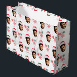 Funny Custom Face Photo Santa Head Snowflake Large Gift Bag<br><div class="desc">Make your holiday gifting extra fun with this Funny Custom Face Photo Santa Head Snowflake Gift Bag! Add your own face to the Santa design for a hilarious, personalised touch. Perfect for family, friends, or colleagues, this unique Christmas gift bag brings laughter and joy to every present. Customise with ease...</div>