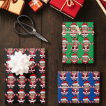 Funny Custom Face Photo Santa Head Trump Wrapping Paper Sheet<br><div class="desc">Funny Custom Face Photo Santa Head Trump</div>