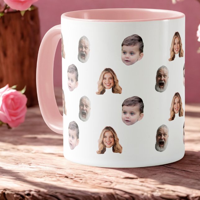 Funny Custom Family Face 3 Photos Mug (Creator Uploaded)