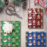 Funny Custom Family Face Photo Christmas Gift Wrapping Paper Sheet<br><div class="desc">Easy Custom Family Face Photo Christmas Gift for Family, Replace faces with your favourite photos (make sure to crop as much to the face as possible and use an app to remove the background) and personalise this funny Christmas Holiday Wrapping Paper with your kid, husband, or boyfriend on it! Also...</div>