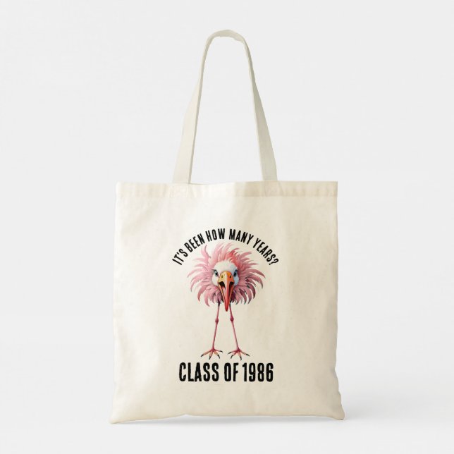 Funny Custom Flamingo School Class Reunion Tote Bag (Back)